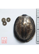 铜龟壳+方孔铜钱(三枚)